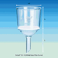 SciLab SL.Fun2586 Filter Funnel, 5,000㎖ od 230×h200mm, Φ214 Disc, stem Φ32×L130, Porosity G2