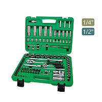 TOPTUL GCAI094R 1/4"&1/2" DR. Flank Socket Set (94 pcs; 6PT)