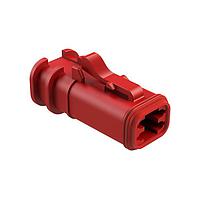 Amphenol SINE Systems AT06-4S-OMRDRED Automotive Connectors 4 Position Overmolded Plug, Socket, Reduced Seal, Red