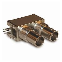 Amphenol RF 112707 Multi-Port Connectors BNC DUAL STACK PCB RECPT METAL