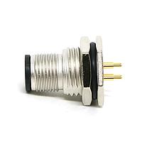Amphenol LTW M12D-04PMMP-SF8001 Sensor Cables / Actuator Cables M12 Circular Metric Connector, D Code, Metal, 4A, 04 pins, Male Connector, Male Contact, Hexagonal, PG9, Screw Thread, PCB 180 , Receptacle, Front Fastened, Panel Thickness 4.5, IP68 / IP69K