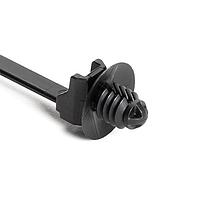 HellermannTyton 157-00308 Cable Tie Mounts 1-Pc Cable Tie/Fir Tree Mount with Disc, 6.3"L, 0.25 - 0.27" Mounting Hole, PA66HS, Black,