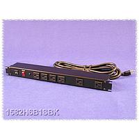 Hammond Manufacturing 1582H8A1SBK Surge Protectors 19" RM SURGE, 8 RECEP FRONT BK