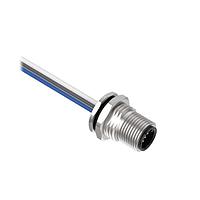 Banner Engineering BR-M12M5R9-1 Sensor Cables / Actuator Cables Receptacle 5-pin Male; 5x22 PVC 1 m Length; Rear Mount PG9 w/ Locknut