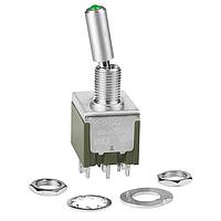 NKK Switches M2122LFW01 Miniature toggles DPDT ON-ON GRN ISO