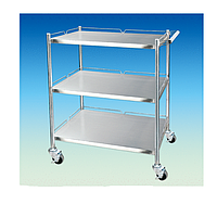 SciLab SL.Car7022 Stainless-steel Heavy-duty Cart (3 shelves, 1 handel, 75×d45×h95cm)