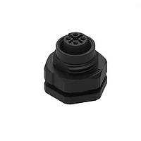 Wurth Elektronik 643120100404 Receptacles WRCIRC M12  Screw  Coding A   Panel Solder Bucket Plastic with Front Panel Nut M16 Female connector, polarity 4