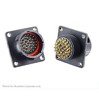 Eaton Souriau-Sunbank UTS018E32PZ Receptacles Plastic square flange receptacle, without backshell, with 32 male solder contacts, IP68/69K in unmated conditions, keying Z