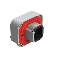 Amphenol SINE Systems ATM13-4P-BM02 4-Way RA Flng Mnt PCB Rcpt 4POS Gry Gld Cont