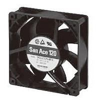 Sanyo Denki 9RA1248E1D001 Axial Axial Fan, 120x120x38mm, 48VDC, 116.5CFM, Low Noise, Rib, Ball, Lock Sensor