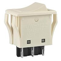 NKK Switches JWM22RBB/UCV Rocker Switches DPDT TV5 RATED IVORY CAP & BODY