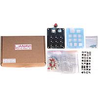 ANAVI Technology CS-ANAVI-MP10 Breakout Boards A macro pad with 9 mechanical keyswitches and a clickable rotary encoder. Has USB-C, RP2040 MCU, lighting. Includes enclosure, screws, nuts.