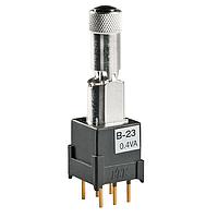 NKK Switches B23LP Process Sealed Subminiature Antistatic Toggles ON-OFF-ON LOCKING LEVER STRT PC .4VA
