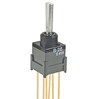 NKK Switches B28EW Process Sealed Subminiature Antistatic Toggles (ON)OFF(ON).394 FLAT EXTENDED PC .4VA