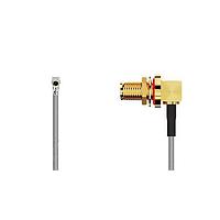 GCT (Global Connector Technology) CAB425RF-0150-A-1 RF Cable Assemblies I-Pex MHF 4L Lck RA Plug2SMA RAJck R Mt, IP67/68, 6GHz,1500mm, 1.37mm blk