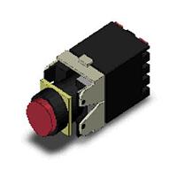 Omron Automation and Safety A165-TRM-2S Industrial Switches PB RND RED DPDT MOM QUICK CON