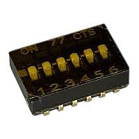 CTS Electronic Components 218-6LPSTF DIP Switches SURFACE MOUNT, GOLD,  HALF-PITCH DIP SWITCH, 6-POLE, LOW PROFILE ACTUATOR, BOTTOM SEAL, TAPE SEAL, OFF, TUBE PACK