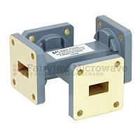 Fairview FMWCP1046 50 dB WR-51 Waveguide Crossguide Coupler With Square Cover Flange from 15 GHz to 22 GHz