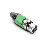 Amphenol Audio AX3F5M Cable Connectors 3 pole Socket F Plug AX XLR AudioCable Conn Satin Nickel w/ Green Marking Sleeve