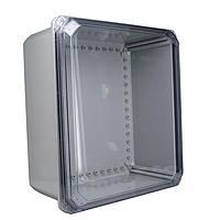 Bud Industries DPS-28712-C NEMA/IP Rated Clear screwed cover IP68 N6P PC Enlc with Adj. panel height (17.2 x 15.2 x 8.8)