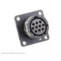Eaton Souriau-Sunbank UTGX012E10S Receptacles Square flange receptacle, without backshell, with 10 female solder contacts, IP68/69K in unmated conditions