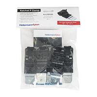 HellermannTyton 151-01670 Ratchet Clamp Ratchet P-Clamp, 0.24 - 0.54" Bundle Dia, 180 Short, 0.26" Hole Dia, PA66HIRHSUV/ST/ZN, Black, 5/bag
