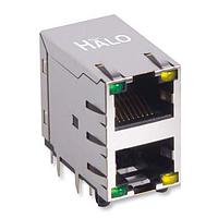 HALO Electronics HCJ21-802SK-L12 Stacked Shielded 2X1 Stacked RJ45 G/Y LED