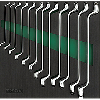 TOPTUL GVC1202 Offset Double Ring Wrench Set (12pcs - 75°)