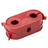 HellermannTyton 133-00997 Cable Protection HC Clamp Bundle Separator, Two Hole, PA66HIRGF13, Red, 500/pkg