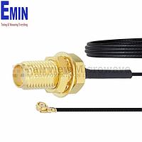 Fairview FMCA1005 SMA Female Bulkhead to UMCX 2.1 Plug Cable 0.81mm Coax and RoHS Compliant
