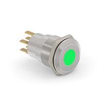 Alcoswitch - TE Connectivity 5-2213765-6 Pushbutton Switches AV19 DPM 0.4VA SPOT LED GREEN 24V