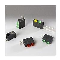 BIVAR H301CRD-120 LED Circuit Board Indicators LED Assembly, Right Angle, 3 mm LED, Bi-Level, 1 Station, Red, 655 nm