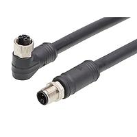 Molex 1205010240 Sensor Cables / Actuator Cables M12 Double-Ended Cordset 4 Poles  Female (90) to Male 16 AWG Black 0.5m  Lngth