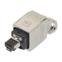 HARTING 09352260402 Modular Han PushPull RJ45 Cat5 Cable Side Connector, metal, IDC, (angled bottom entry) - for cable 6.5-9.5mm