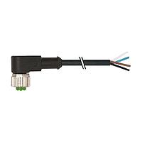 Murrelektronik 7000-12341-6140500 Connectors M12 female 90 with cable, PVC 4x0.34 bk UL/CSA 5m
