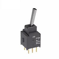 NKK Switches A22EP Process Sealed Subminiature Toggles DPDT ON-ON .394 FLAT STRT PC .4VA