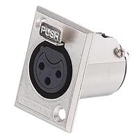 Amphenol Audio AC3FPZ Connectors 3 Pole XLR Metal Female Chassis Mount P Flange Stamped Contacts