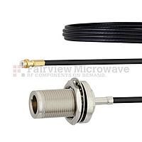 Fairview FMCA1440 Snap-On MMBX Plug to N Female Bulkhead Cable RG174 Coax