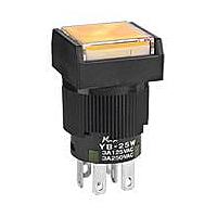 NKK Switches YB16WCKW01-5F12-JB Pushbutton Switches ON-ON RND SEALED 12V GRN LED CLR/WHT CAP
