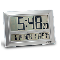 EXTECH CTH10A Radio-Controlled Wall Clock Hygro-Thermometer with Calendar (20%~ 99%, 0°C ~ 50°C)