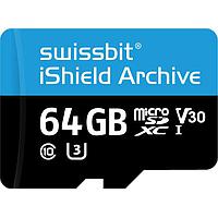 Swissbit SFSD064GN1PT1MT-I-7G-07P-SW6 MicroSD Cards Industrial microSD Card, PS-66u iShield Archive, 64 GB, 3D PSLC Flash, -40C to +85C