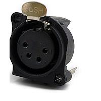 Io Audio Technologies IO-XLR4-F-EV Connectors 4-Pin XLR Chassis Connector, Female, Vertical, PCB Mount, Separate Ground Pin