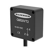 Banner Engineering QM30VT2-QP Vibration and Temperature Sensors Vibration + Temperature Sensor 150 mm QD; Modbus Slave Device via RS-485; 150 mm (6 in) M12 Pigtail QD; Aluminum Housing