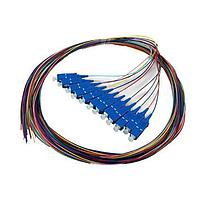 Megladon Manufacturing 12AX111-003M Fiber Optic Cable Assemblies Singlemode 12F SCUPC Fiber Optic Pigtail Set, 900um 12 Colors, 3 Meters