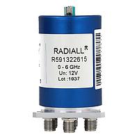 Radiall R591303405 Coaxial Switches SP4T Subminiature SMA 6GHz Normally open 28Vdc Micro-D connector