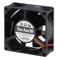 Sanyo Denki 109P0812H7D01 Axial DC Axial Fan, 80x80x15mm, 12VDC, Locked Rotor Sensor