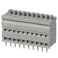 Same Sky (formerly CUI Devices) TBL009V-254-10GY-2GY Fixed Terminal Blocks Terminal block, screwless, 2.54, Vertical, 10, Gray w Gray Button