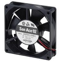 Sanyo Denki 9GV0912P1G03 Axial DC Axial Fan, 92x92x38mm, 12VDC, Guide Vane, Tachometer, PWM