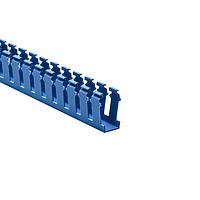 HellermannTyton 181-12003 Slotted Wall Wiring Duct Slotted Wall Wiring Duct, 1" x 2", Non-Adhesive, PVC, Intrinsic Blue, 120ft/carton
