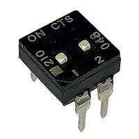 CTS Electronic Components 210-2LPSFD DIP Switches THROUGH HOLE, GOLD FLASH DIP SWITCH, 2-POLE, LOW PROFILE ACTUATOR, BOTTOM SEAL, OFF, STRAIGHT TERMINAL FORM, TUBE PACK